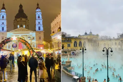 Budapeszt jarmark bożonarodzeniowy przy Bazylice św. Stefana i kąpielisko termalne.