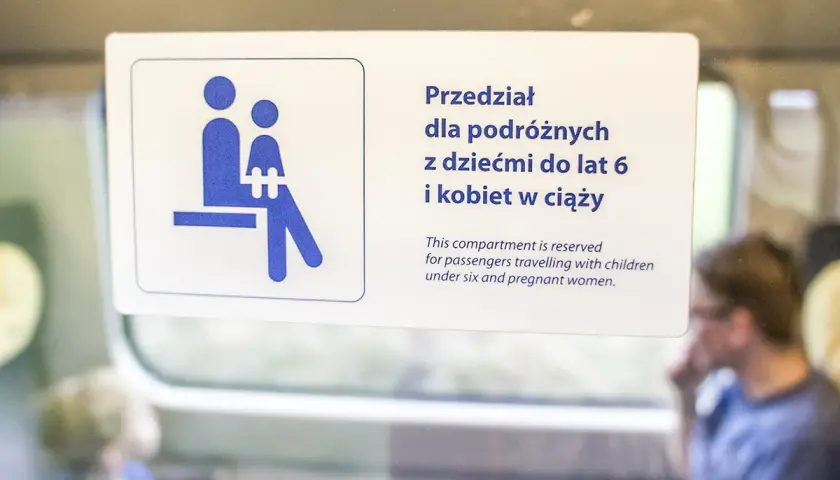 Pendolino: przedział rodzinny dla podróżnych z dziećmi do lat 6 i kobiet w ciąży.