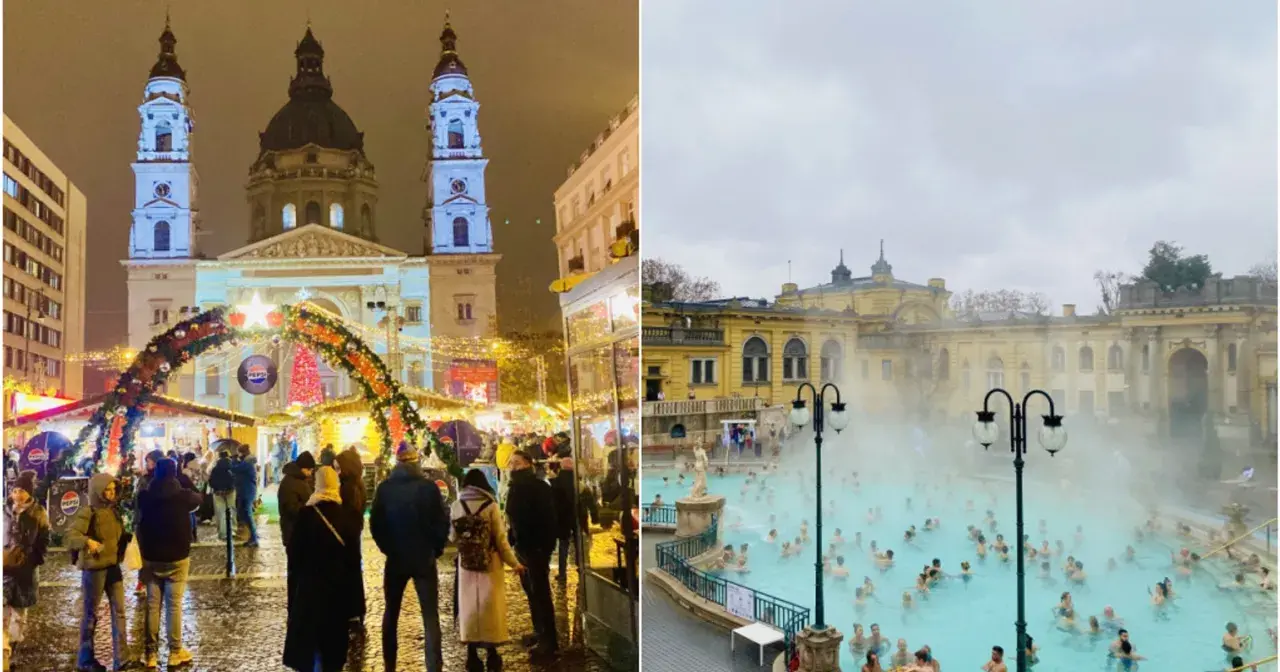 Budapeszt jarmark bożonarodzeniowy przy Bazylice św. Stefana i kąpielisko termalne.