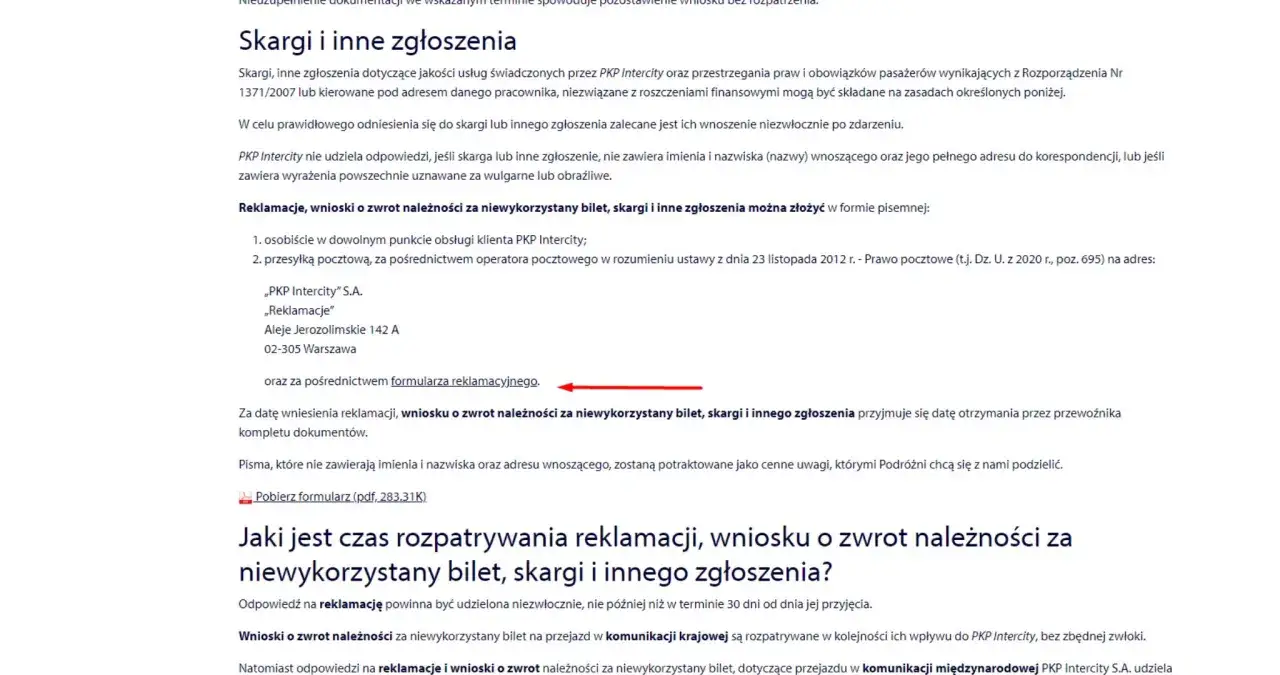 zwrot biletu intercity opóźnienie pociągu